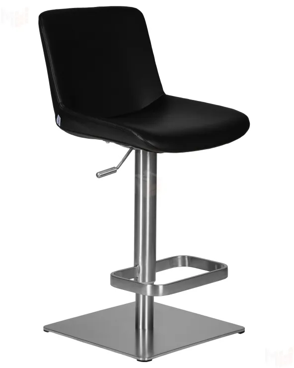 Стул барный DOBRIN ALDO (черный PU YP33-19, основание из нержавеющей стали)
