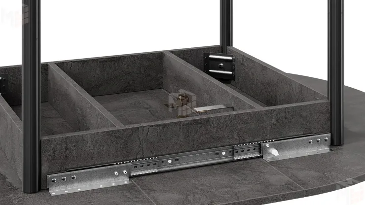 Стол обеденный раздвижной Терра Черный, Железный камень