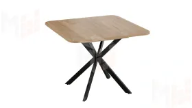 Стол обеденный раздвижной Лиссабон Тип 1 Черный муар, Дуб Крафт золотой