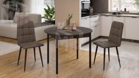 Стол обеденный раздвижной Терра Черный, Железный камень