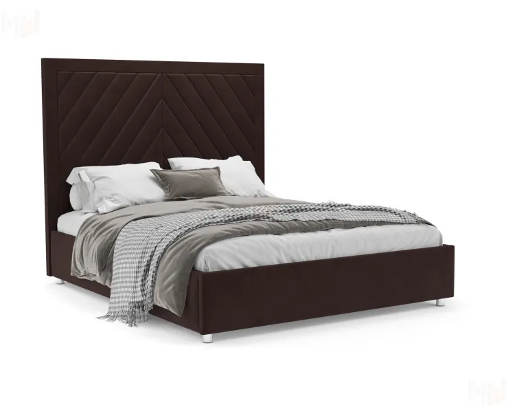Кровать Мишель 160 см (Велюр шоколад HB-178 16)