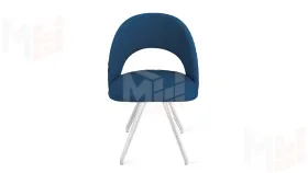 Стул Гэтсби К4  Белый матовый, Велюр Confetti Blue