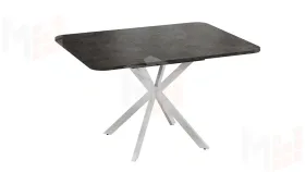 Стол обеденный раздвижной Лиссабон Тип 1 Белый муар, Ателье темный