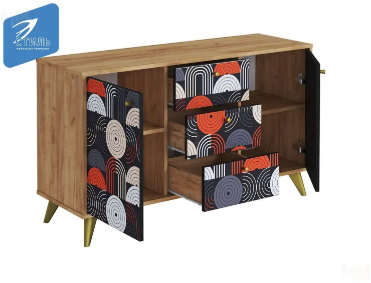 Комод Фьюжн КМ-003 крафт золотой/Vinil