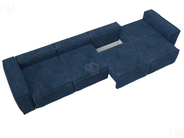 Диван прямой Лига-081 НПБ МегаЛонг ( BRUT 11 синий )