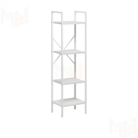 Стеллаж Leset Стилвуд 14 узкий, 4 полки (Белый/Белый)