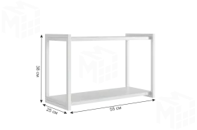 Полка Юниор белое дерево/белый муар