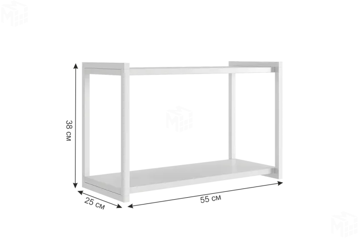 Полка Юниор белое дерево/белый муар