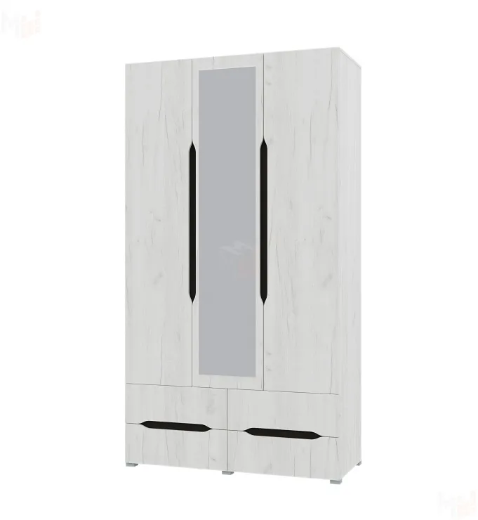 Шкаф Вега 3-х створчатый с ящиками/зеркало (прованс)