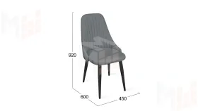 Стул Франк (конус) исп. 2 - ДП2-30 Черный матовый/Микровелюр Catania Silver (серый)