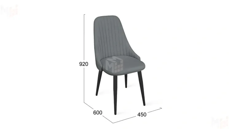 Стул Франк (конус) исп. 2 - ДП2-30 Черный матовый/Микровелюр Catania Silver (серый)