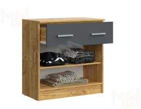 Комод Бася с ящиком, 2 двери (крафт золотой/графит)