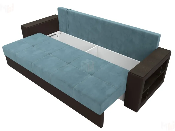 Диван прямой Дубай Лайт ( Бирюзовый\Коричневый )