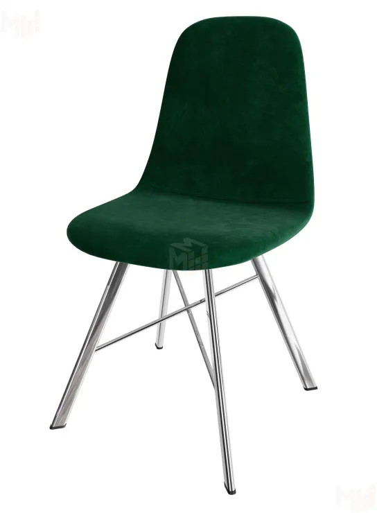 Стул Кассиопея (велюр изумруд, ноги хром)