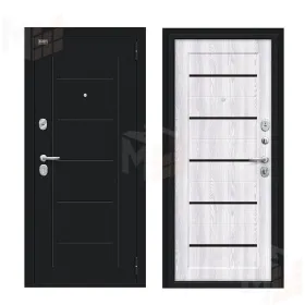 Входная металлическая дверь Борн Букле черное/Riviera Ice
