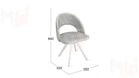 Стул Гэтсби К2 Белый матовый, Велюр Wellmart Silver