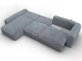 Диван угловой Лига-066 НПБ Лонг угол левый ( TOWER 10 серый )