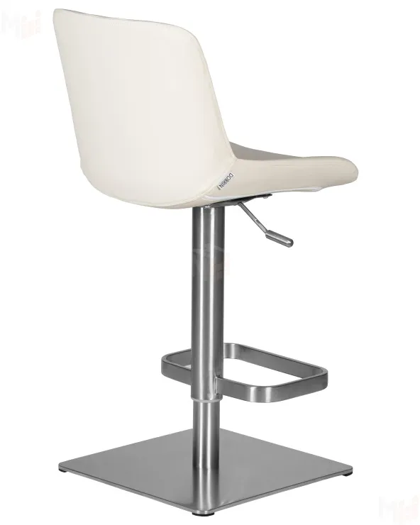 Стул барный DOBRIN ALDO (белый PU P23, основание из нержавеющей стали)