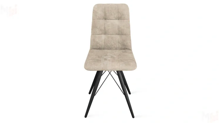 Стул Аспен К3 Черный муар, Велюр Wellmart Dark Beige