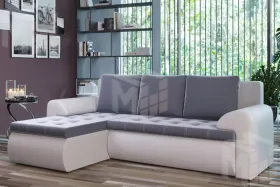 Угловой диван Ванкувер (левый) Белый, Серый