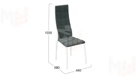 Стул Кредо Белый муар, Микровелюр Боска 26 Темно-серый