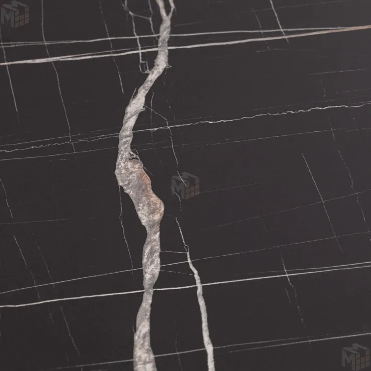 Стол MANZANA раздвижной Мрамор чёрный/чёрный