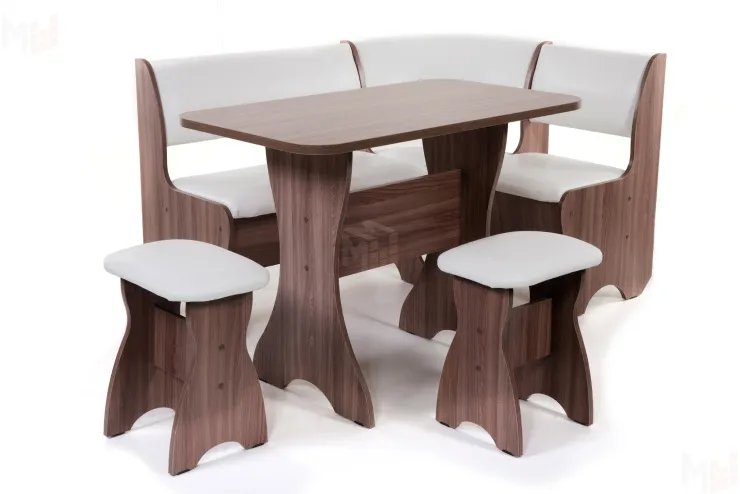 Кухонный уголок Тюльпан (ясень темный/барнео милк)