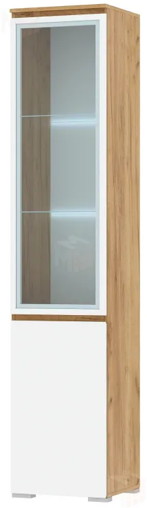 Пенал-витрина  ГРЕТТА   1В1С Дуб Крафт золотой - Белый