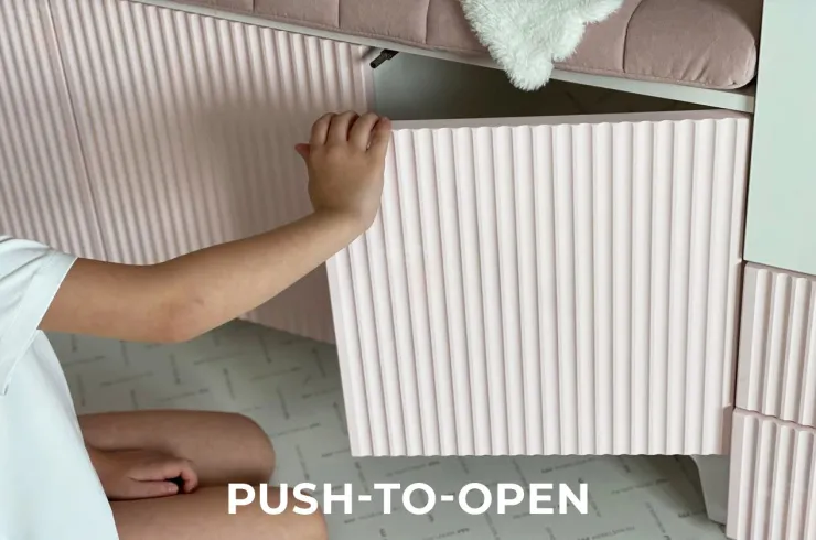 Тумба Зефир  115.01 белое дерево/пудра розовая (эмаль)