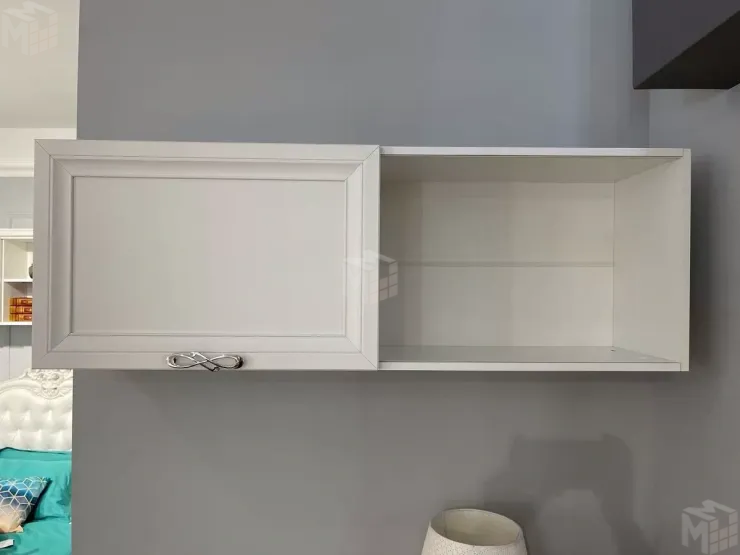 Полка навесная книжная Мишель белый матовый