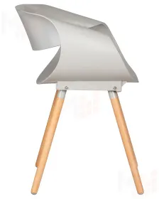 Стул обеденный DOBRIN ALIEN (ножки светлый бук, цвет светло-серый (GR-01))