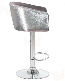 Стул барный DOBRIN DARCY SHINY (серый велюр с серебряными пайетками)