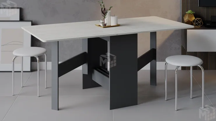 Стол-книжка тип 2 Антрацит/Дуб крафт белый