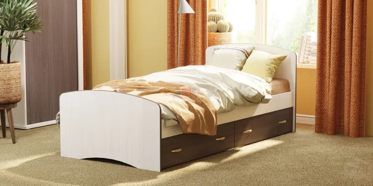 Кровать 6 односпальная с ящиками 800