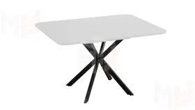 Стол обеденный раздвижной Лиссабон Тип 1 Черный муар, Белый