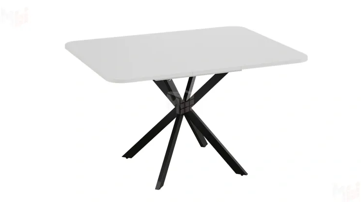 Стол обеденный раздвижной Лиссабон Тип 1 Черный муар, Белый