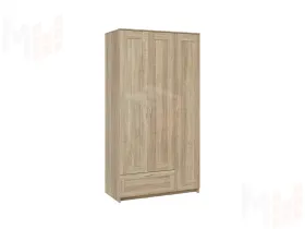 Шкаф Сириус 3 двери 1 ящик, сонома (высота 220 см)