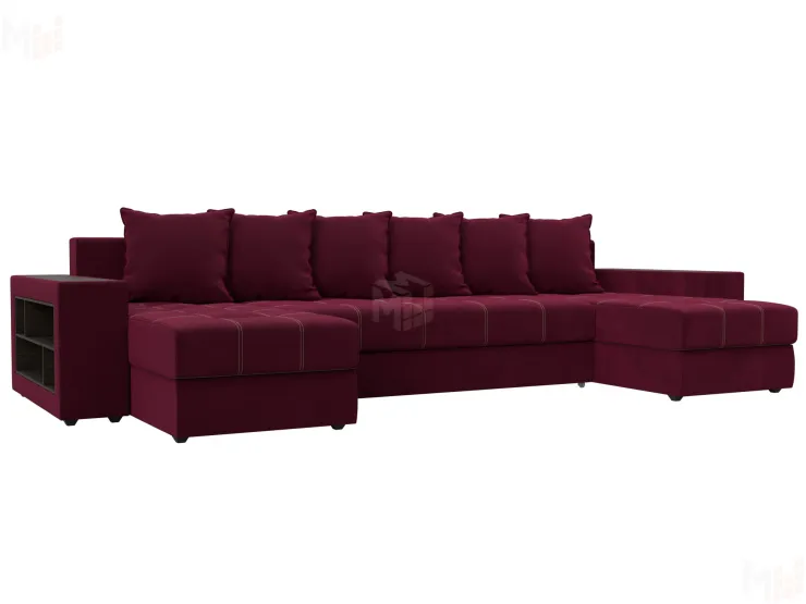 Диван П-образный Дубай полки слева