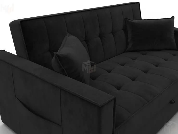 Диван прямой Лига-104 (140) ( SEVEN 35 черный )