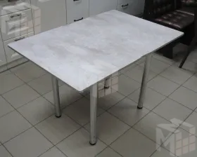 Стол Ломберный поворотно-раскладной с ящиком 780х580 (цемент светлый) ножки хром