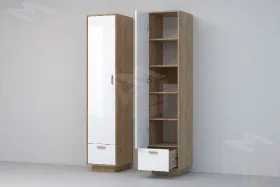 Пенал П-1 ПД Эго Дуб Крафт Золотой/Белый Глянец