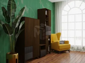 Гостиная Копенгаген венге/черный матовый матовый вариант 5