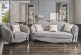 Диван Гравита 3х местный серый серебро