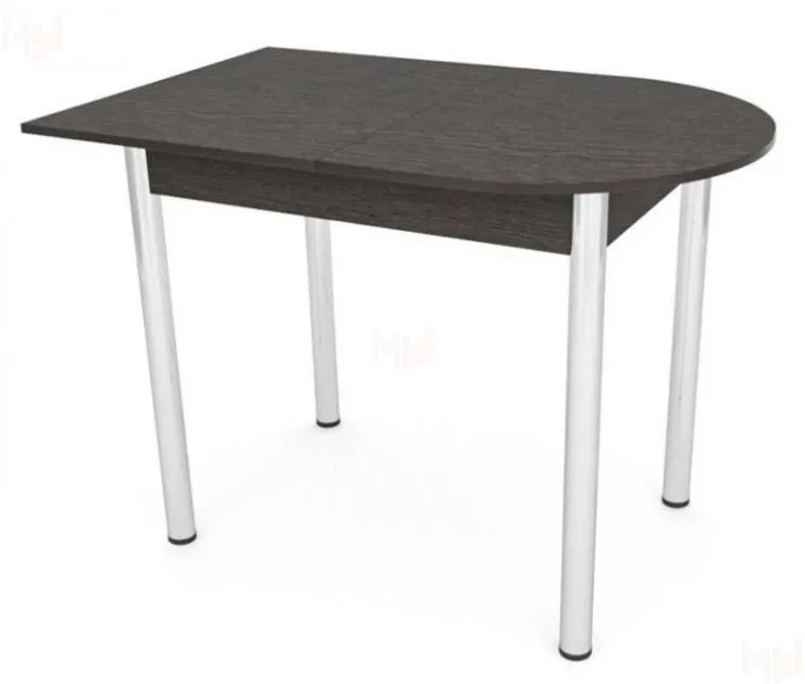 Стол пристенный раскладной 1000/1230*600 (венге), ножки хром