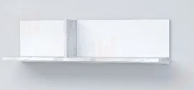 Полка ПЛ-1 Эго Бетон Светлый/Белый Глянец