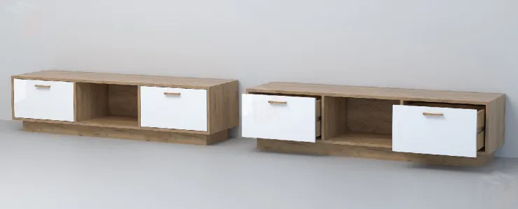 Тумба Т-3 Эго ПД  Дуб Крафт Золотой/Белый Глянец