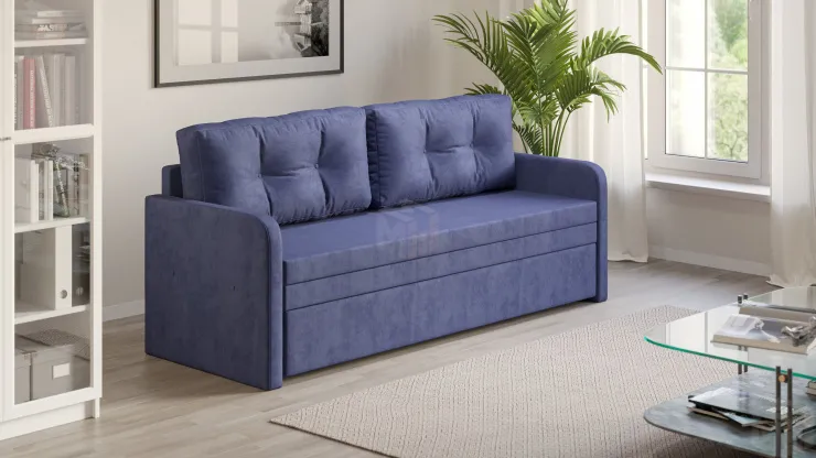 Диван №525 (ткань VELUTO 48 синий)