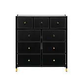 Комод Leset Нирита/Хайди, 9 ящиков, Черный (Черный/Черный)