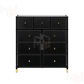 Комод Leset Нирита/Хайди, 9 ящиков, Черный (Черный/Черный)