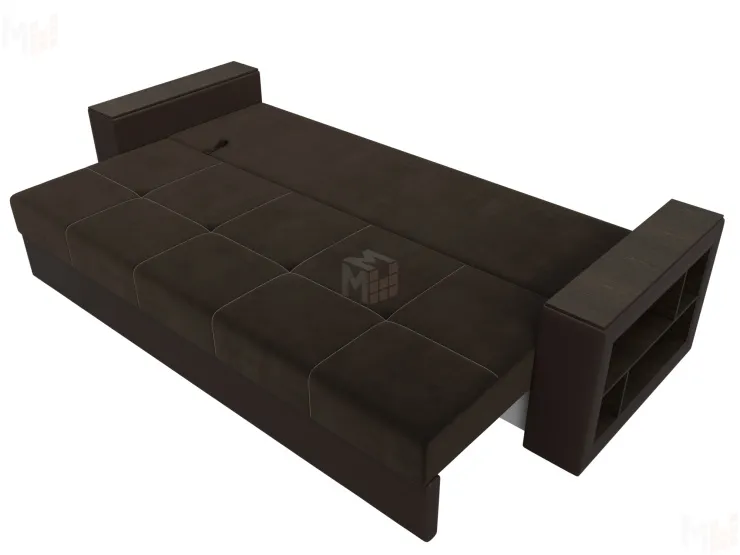 Диван прямой Дубай Лайт полки справа ( Коричневый )